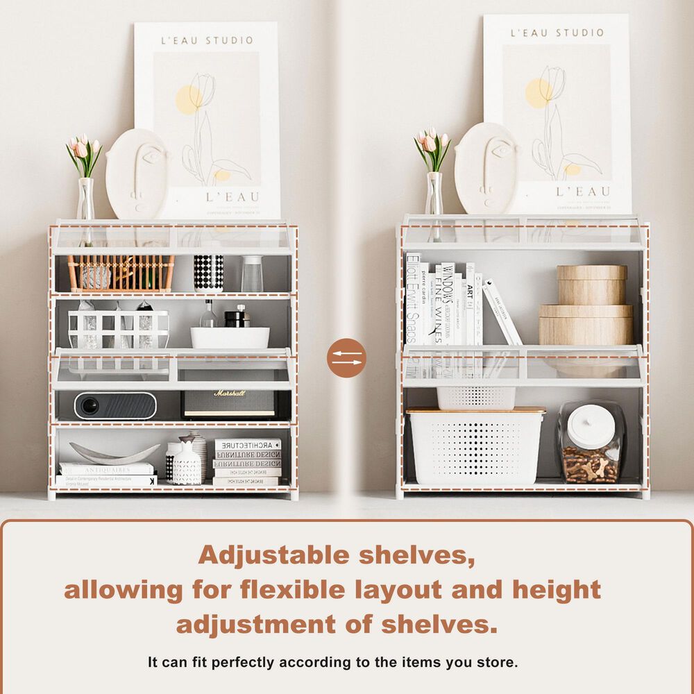 HOMLUX 5-Tier Storage Cabinet with Adjustable Shelves in White, , large