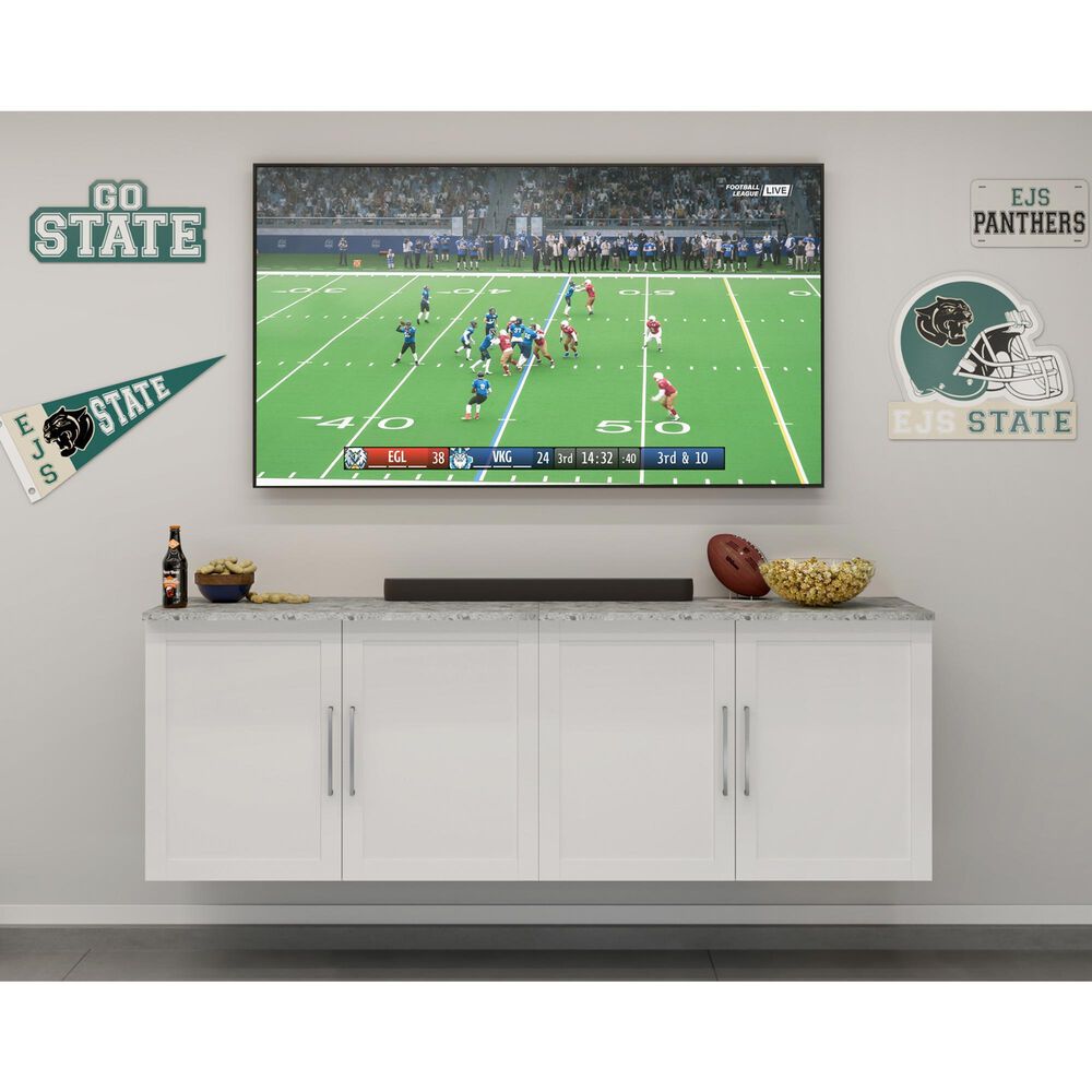 Sauder Bundled Cabinet with Faux Stone Top &amp; Doors, , large