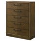 Crown Mark Lakecrest 5 Drawer Chest in Brown, , large