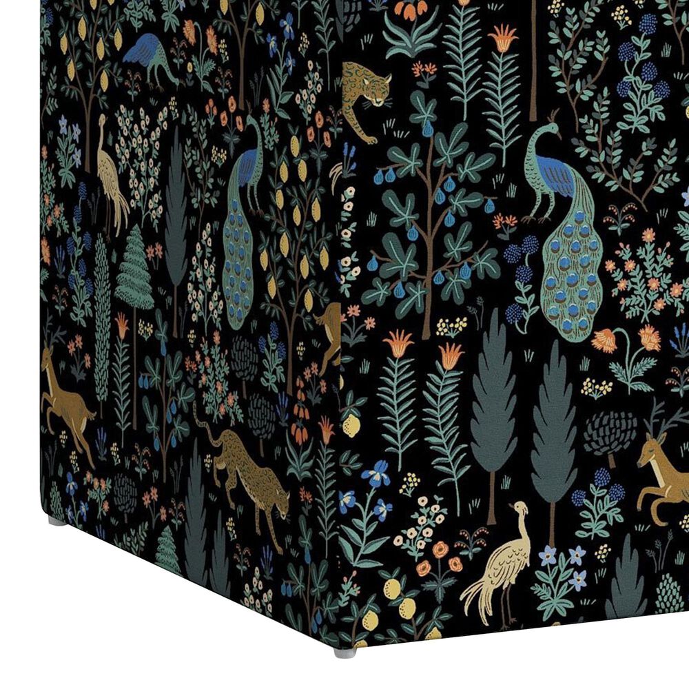 Rifle Paper Co Crafted by Cloth &amp; Company Willie Storage Bench in Menagerie Black, , large