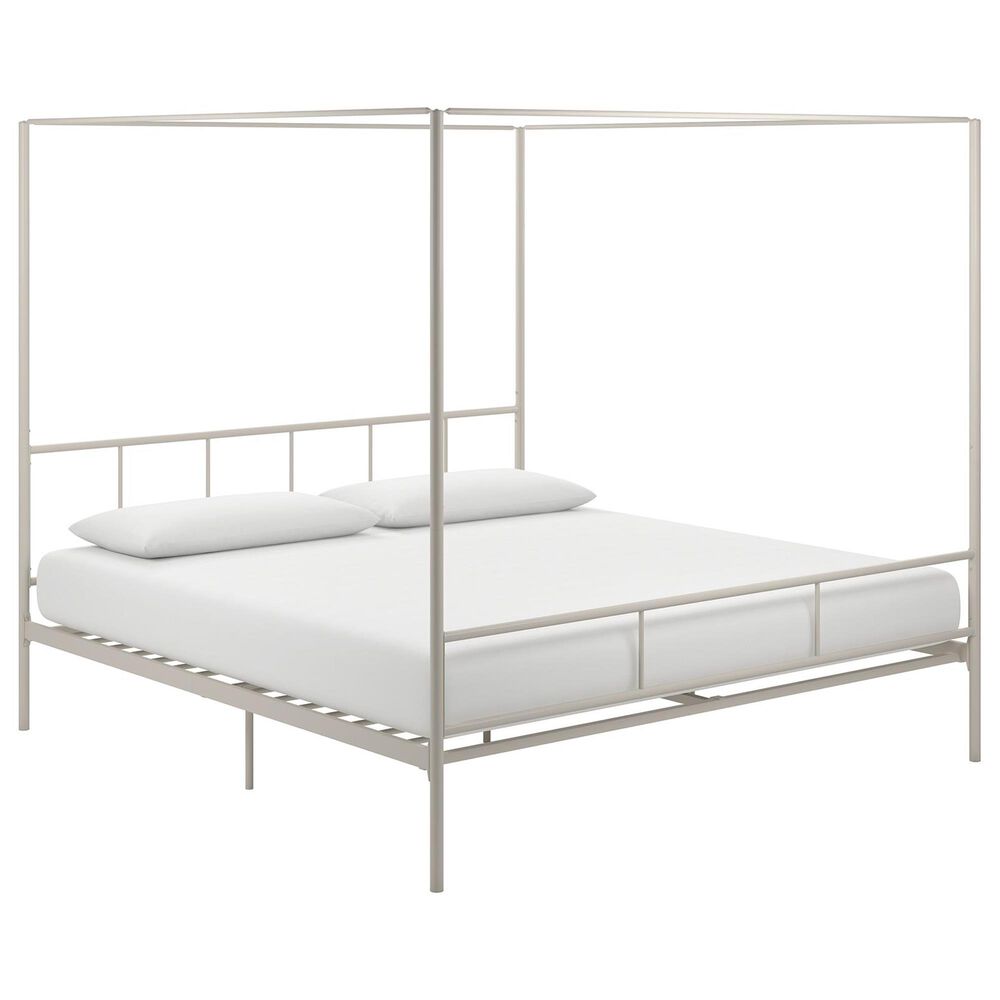 Novogratz Marion King Canopy Bed in White NFM