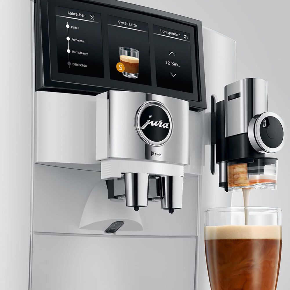 Jura J8 64 Oz Twin Automatic Coffee Maker in Diamond White, , large
