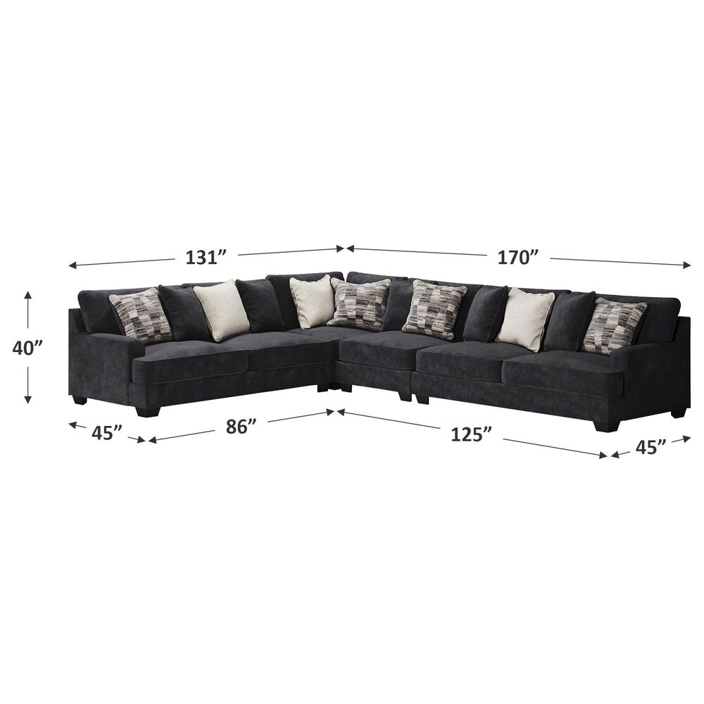 Ashley Lavernett 4-Piece Reversible Sectional in Charcoal, , large