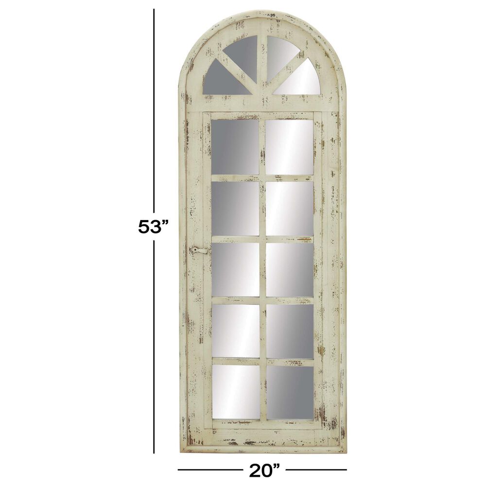 Maple and Jade 20&quot; x 53&quot; Wall Mirror in Distressed White, , large