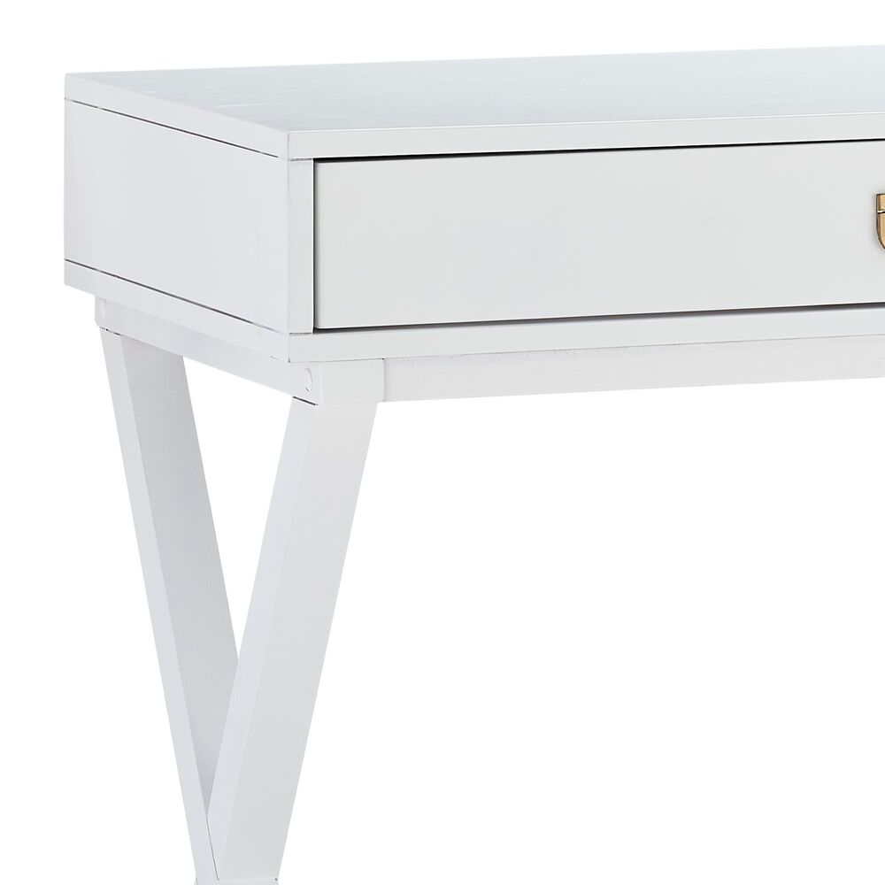 Linon Home Decor Peggy Side Storage Desk in White, , large
