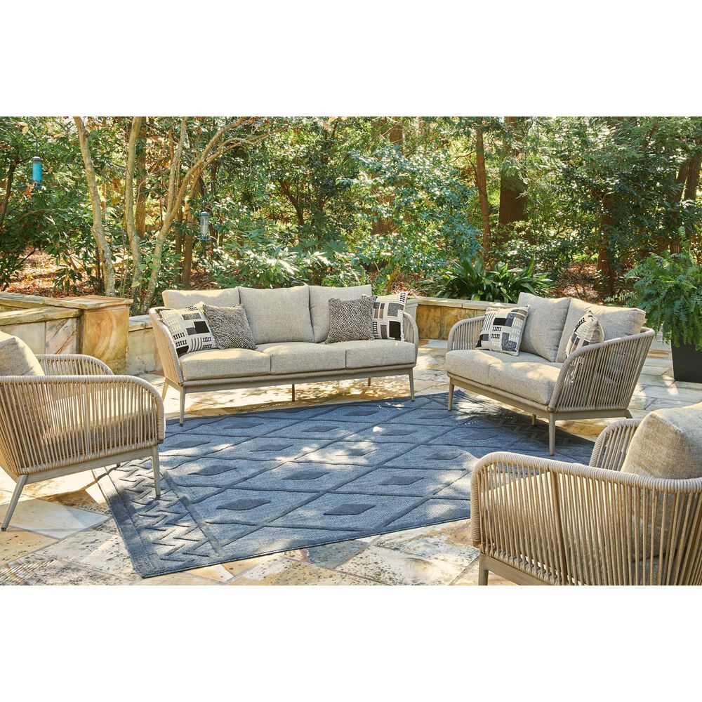 Ashley Swiss Valley Patio Lounge Chair in Beige &#40;Set of 2&#41;, , large