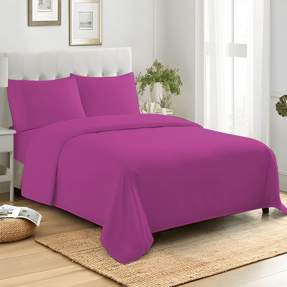 Trade Linker 3-Piece Twin/Twin XL Microfiber Sheet Set in Hot Purple, , large