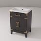 Lexora Home Laurel 20" Single Bathroom Vanity in Black Oak with White Acrylic Top and Rectangular Sink, , large