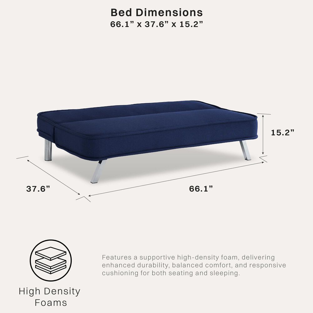 Lifestyle Solutions Toni Convertible Sofa in Navy, , large