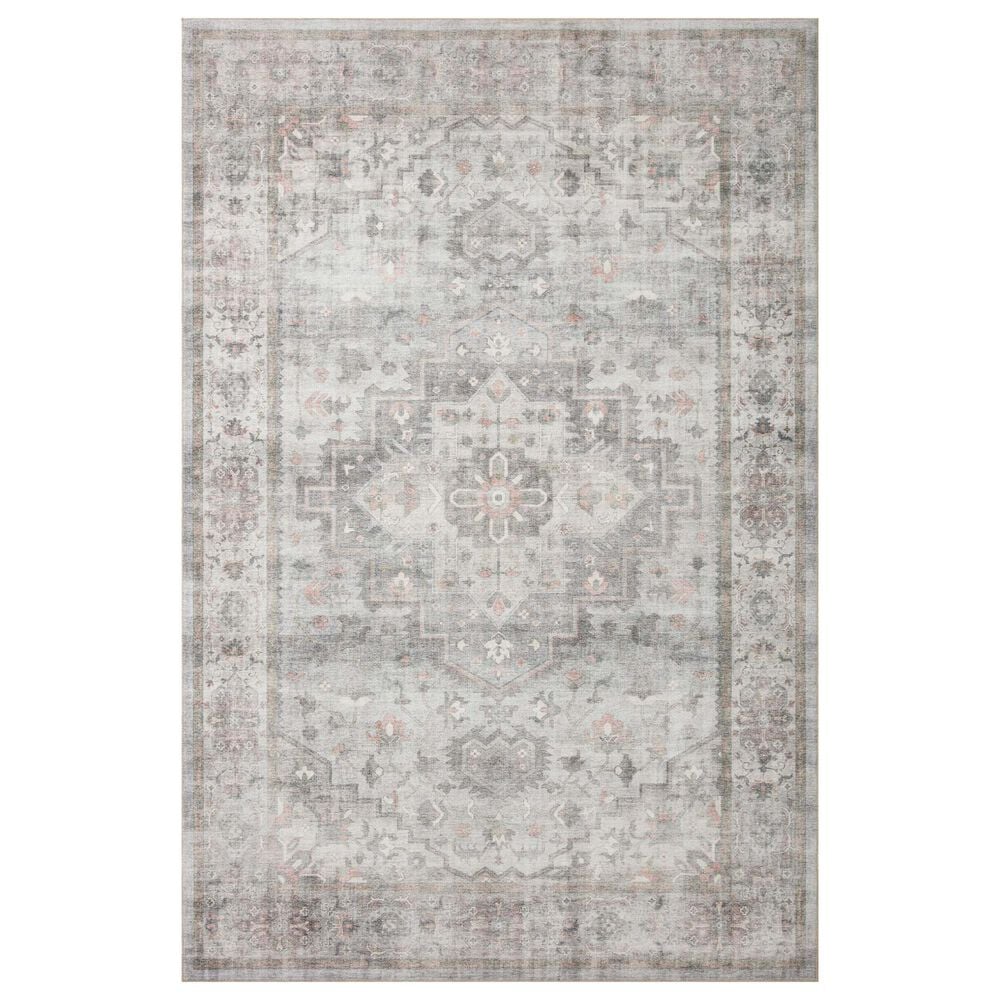 Loloi II Heidi 7"6" x 9"6" Dove and Blush Area Rug, , large