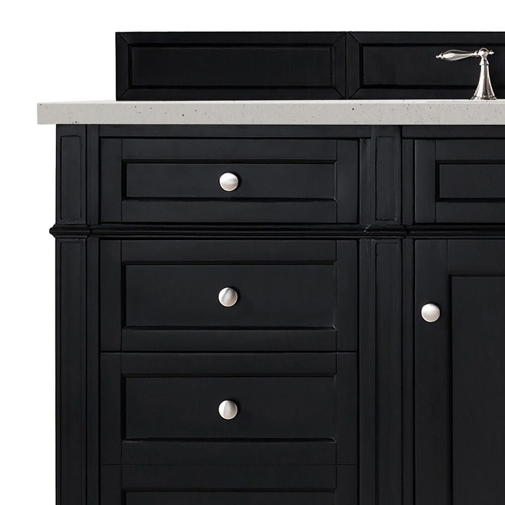James Martin Vanities Brittany 60&quot; Single Bathroom Vanity in Black Onyx with 3 cm Lime Delight Quartz Top and Rectangular Sink, , large