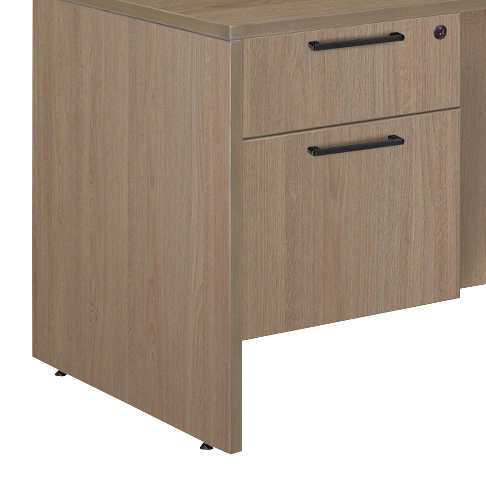 Regency Global Sourcing Legacy 71" L-Shaped Desk with Double Pedestal Drawer Unit in Noble Oak, , large