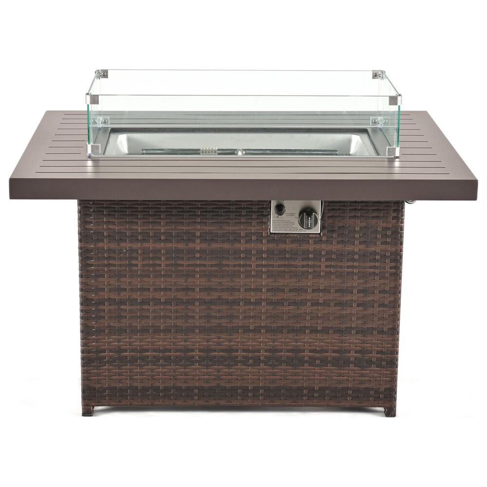 Furniture of America Wies Fire Pit Table in Brown, , large