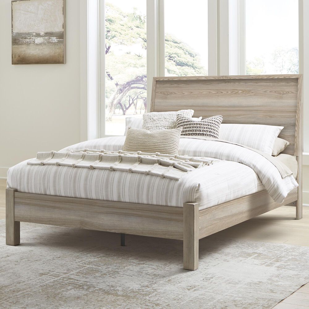 Ashley Hasbrick Queen Panel Bed in Natural/Tan, , large