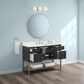 37B Isadore 48" Single Bathroom Vanity Cabinet in Tricorn Black and White Composite Stone Top and Backsplash, , large