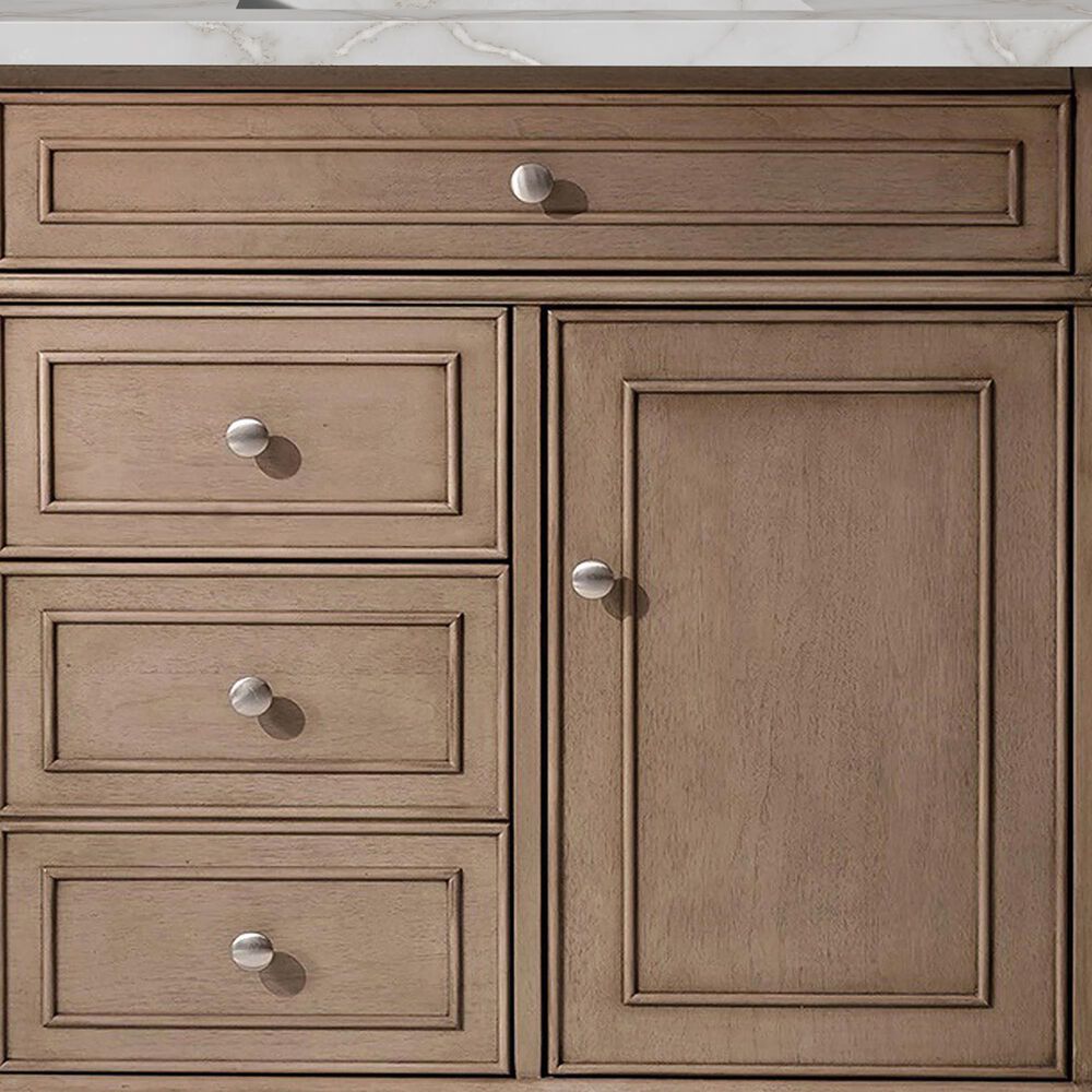 James Martin Vanities Bristol 36&quot; Single Bathroom Vanity in Whitewashed Walnut with 3 cm Victorian Silver Quartz Top and Rectangular Sink, , large