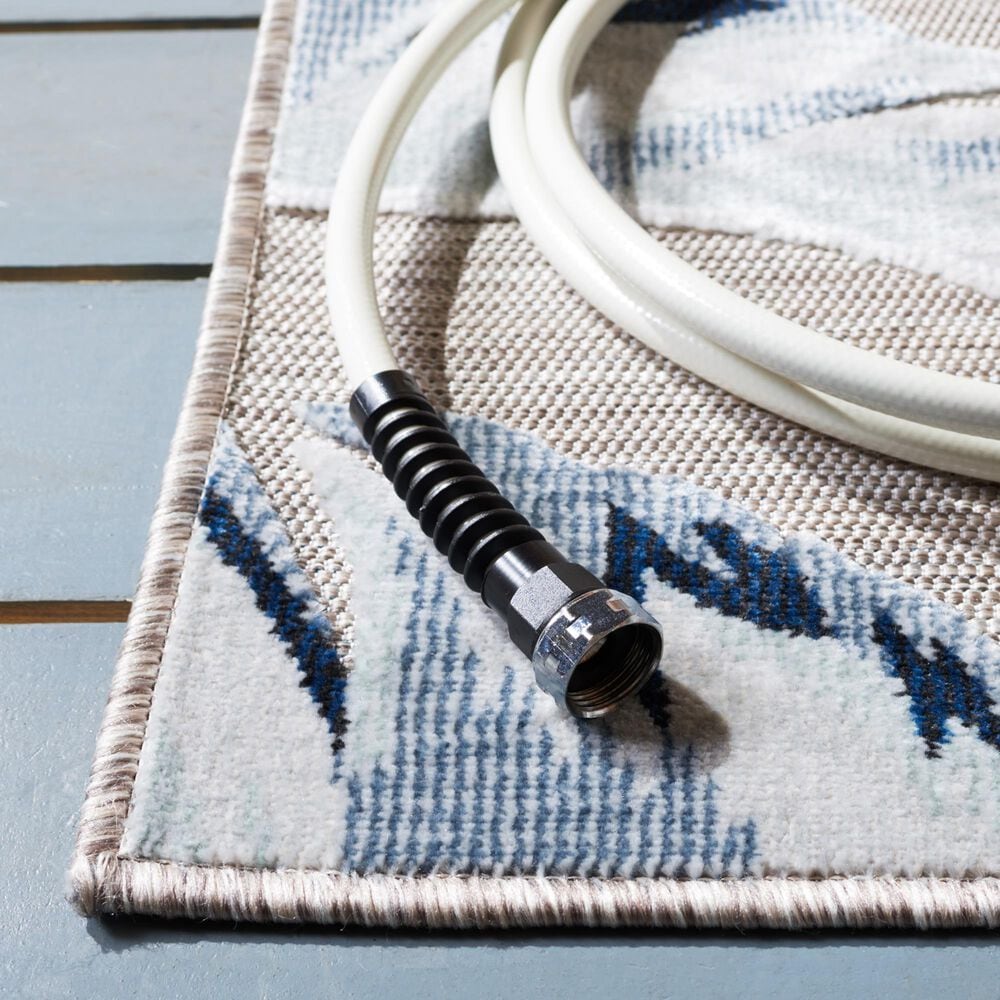 Safavieh Cabana CBN452F 4&#39; x 6&#39; Grey and Navy Indoor/Outdoor Area Performance Rug, , large