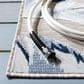 Safavieh Cabana CBN452F 4" x 6" Grey and Navy Indoor/Outdoor Area Performance Rug, , large