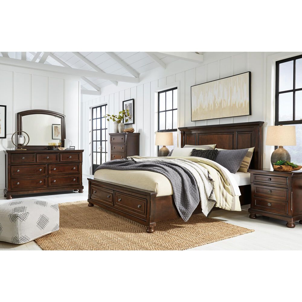 Millenium Porter California King Panel Storage Bed in Rustic Brown, , large