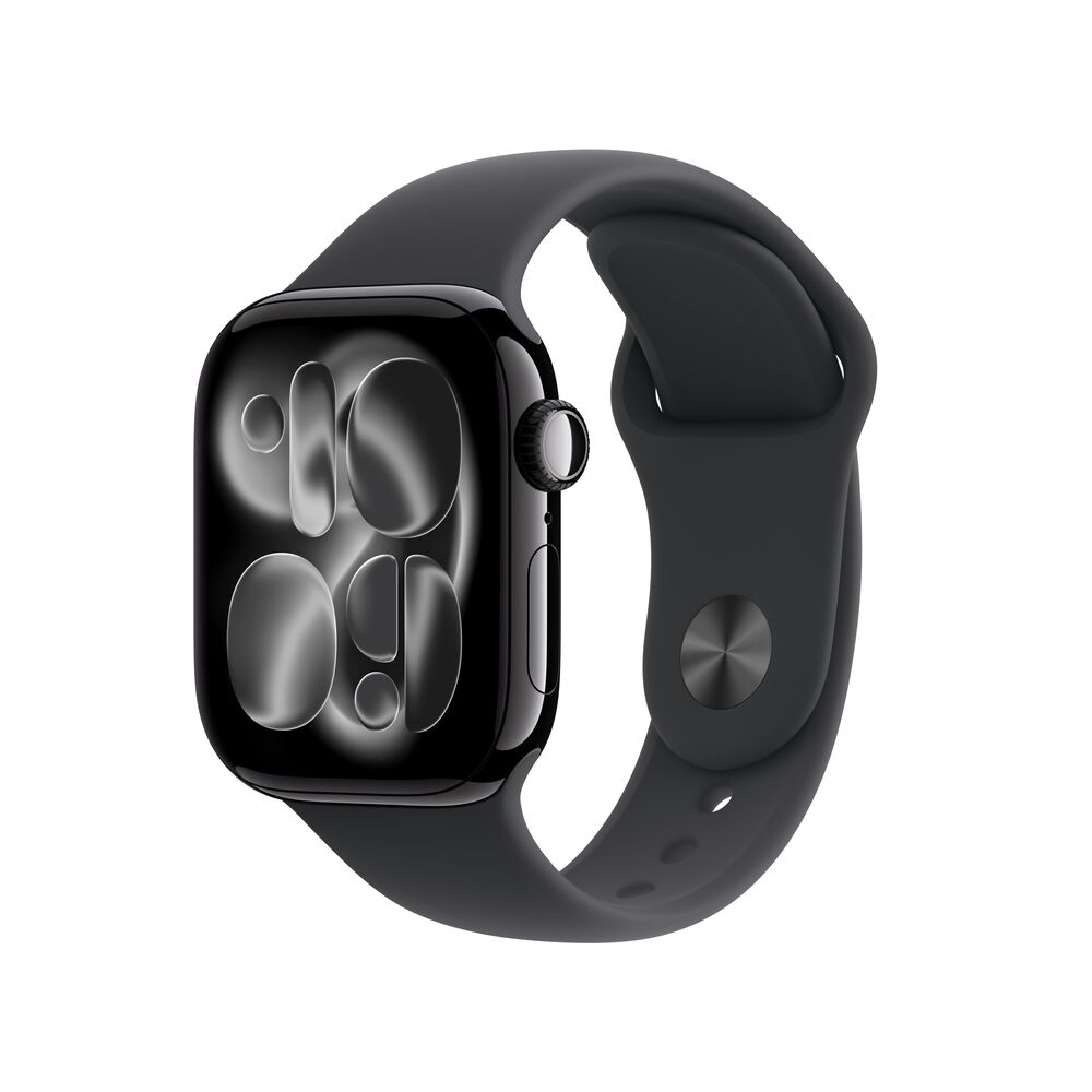 Apple Watch Series 11 (GPS) 42mm Jet Black Aluminum Case with Black Sport Band - M/L - Jet Black - (2025)(Pre-Order), , large