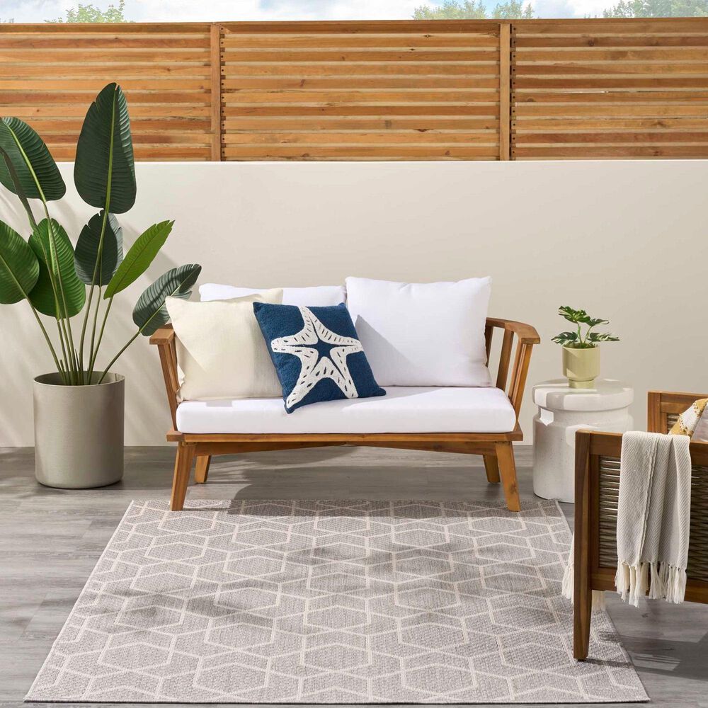 Nourison Horizon HOZ01 Grey 10&#39; x 14&#39; Indoor/Outdoor Area Rug, , large
