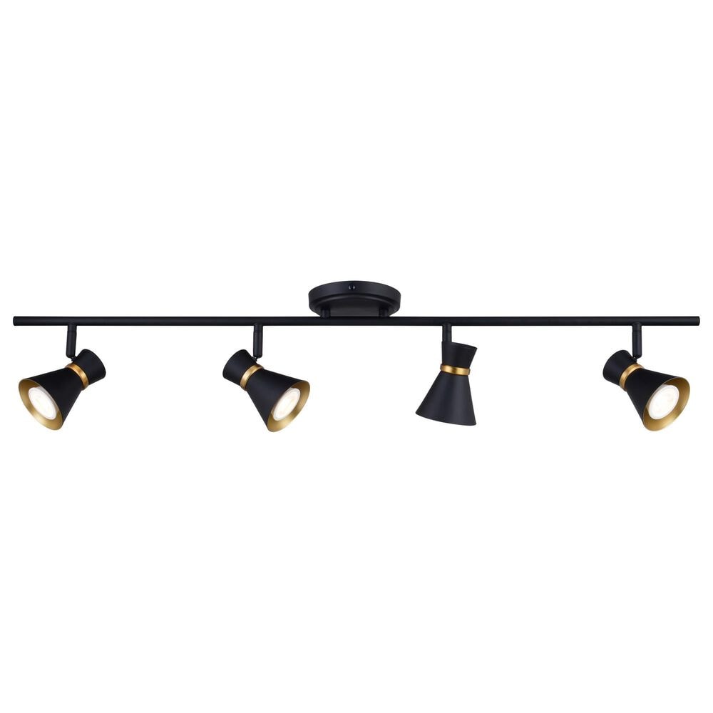 Vaxcel Alto 4-Light Ceiling Spot in Matte Black and Satin Brass, , large
