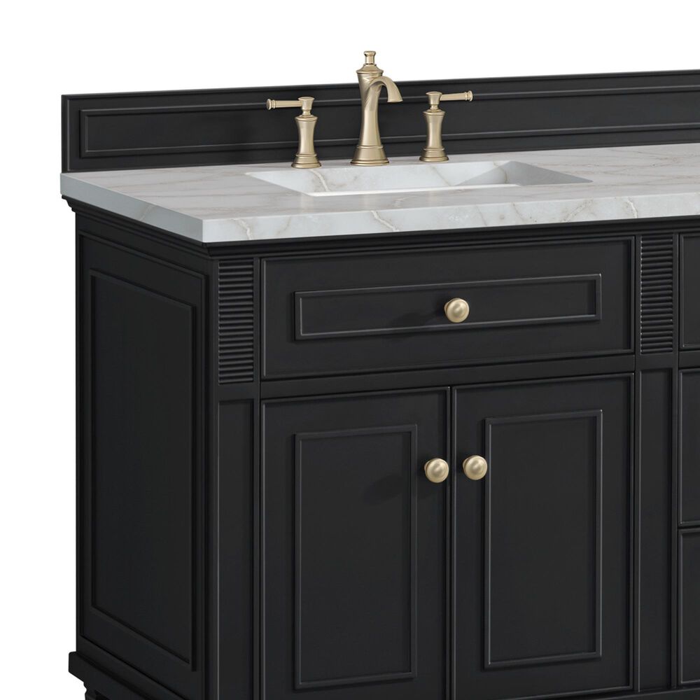 James Martin Vanities Lorelai 72" Double Bathroom Vanity in Black Onyx with 3 cm Eternal Jasmine Pearl Silestone Top, Rectangular Sinks and FreePower Wireless Charger, , large