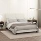 HOMLUX Pessac Twin PU Leather Upholstered Panel Bed Frame in White, , large