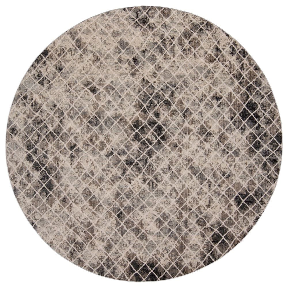 Feizy Kano 8"9" Round Sand and Ivory Area Rug, , large
