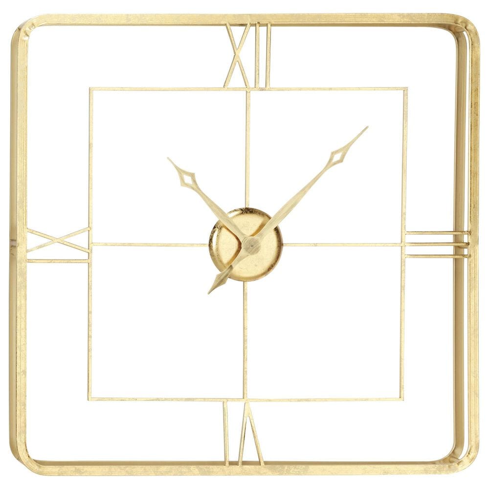 Maple and Jade Open Frame Decorative Wall Clock in Satin Gold, , large