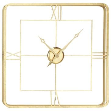 Maple and Jade Open Frame Decorative Wall Clock in Satin Gold, , large