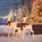 HOMLUX 3-Piece Cotton Rope Reindeer with LED Lights in White, , large