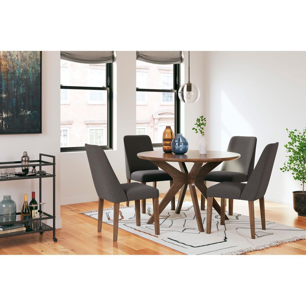 Ashley Lyncott Round Dining Table in Medium Brown - Table Only, , large