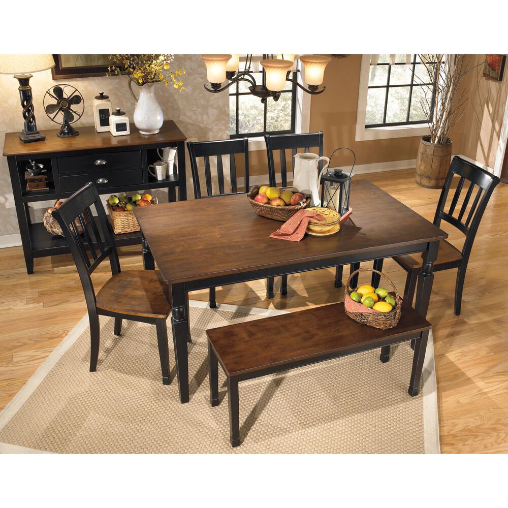 Ashley Owingsville 6-Piece Dining Set in Black and Brown, , large