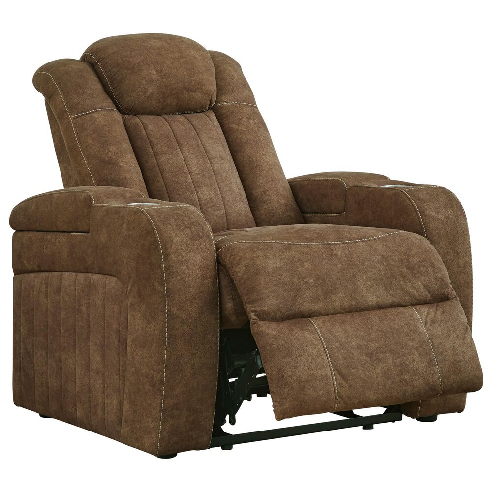 Ashley Wolfridge Power Recliner with Adjustable Headrest in Brindle, , large