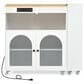 HOMLUX 56" Kitchen Island with Extended Table in White, , large