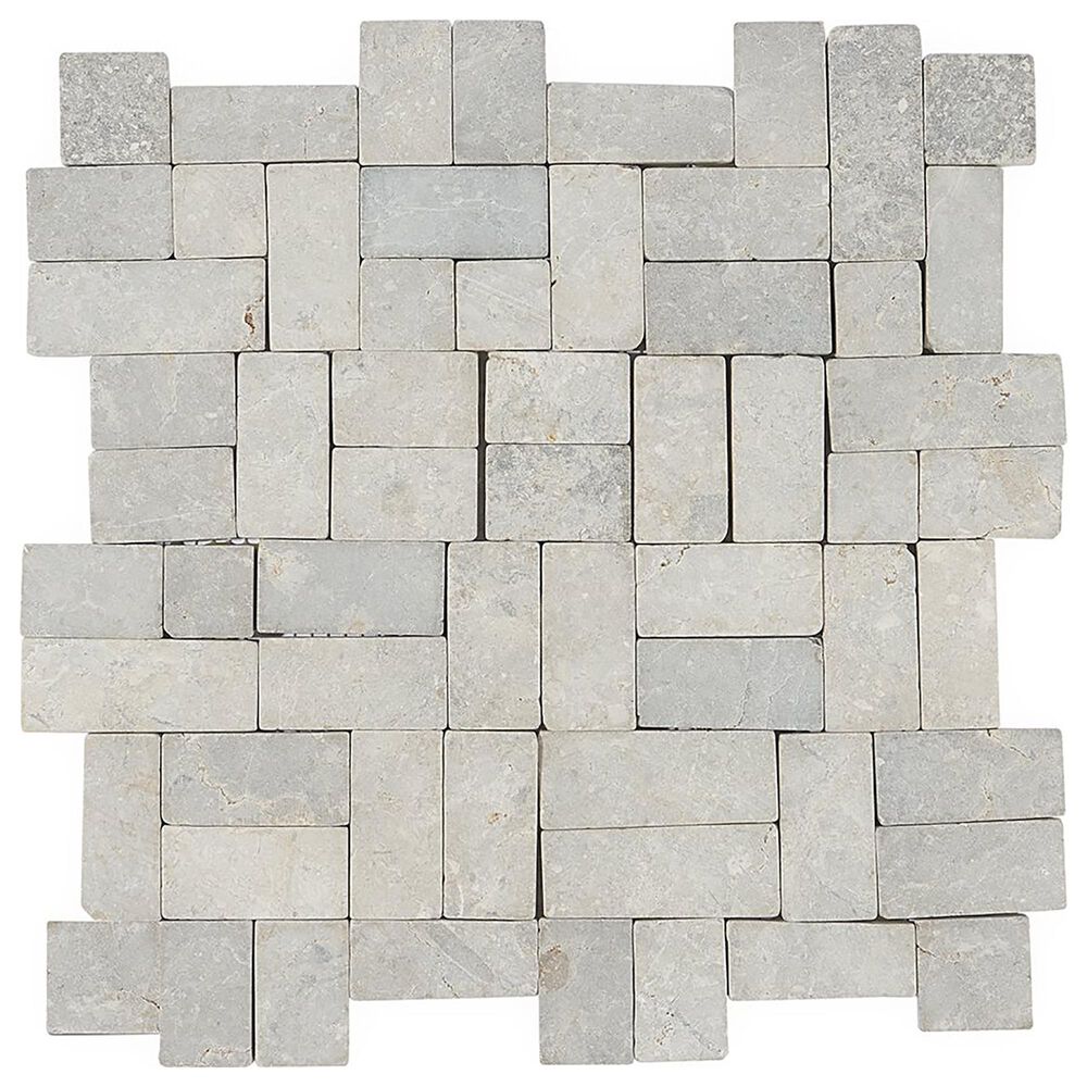 Soho Studio Pebblestone Prambanan Grey 12" x 12" Natural Stone Mosaic Sheet, , large