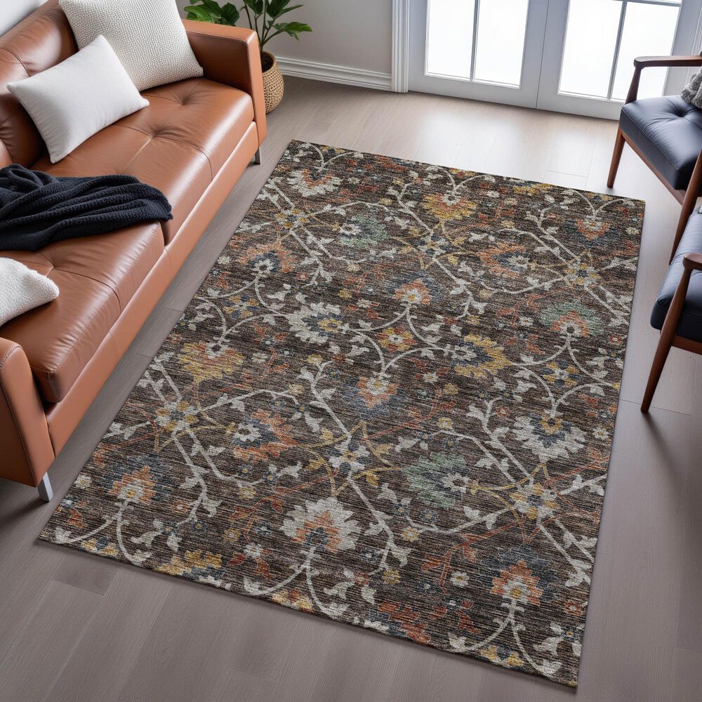 Dalyn Rug Company Silk Road Chocolate, Beige, Copper, Gold, Sage, Navy and Paprika 10&#39; x 14&#39; Area Rug, , large