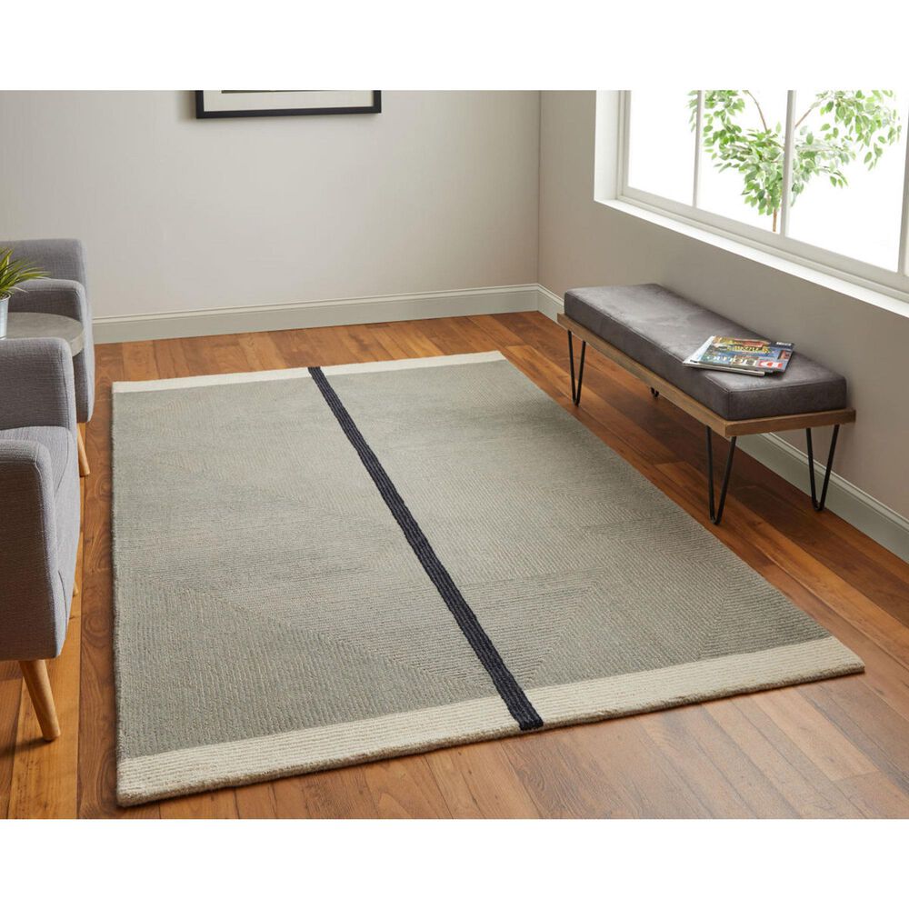 Feizy Rugs Maguire Gray and Black 5&#39; x 8&#39; Area Rug, , large