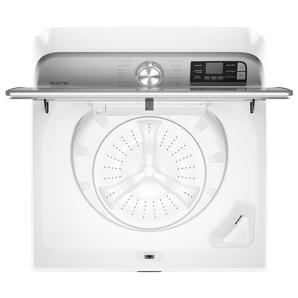 Maytag 5.3 Cu. Ft. Top Load Washer and 7.4 Cu. Ft. Electric Dryer Laundry Pair in White, , large