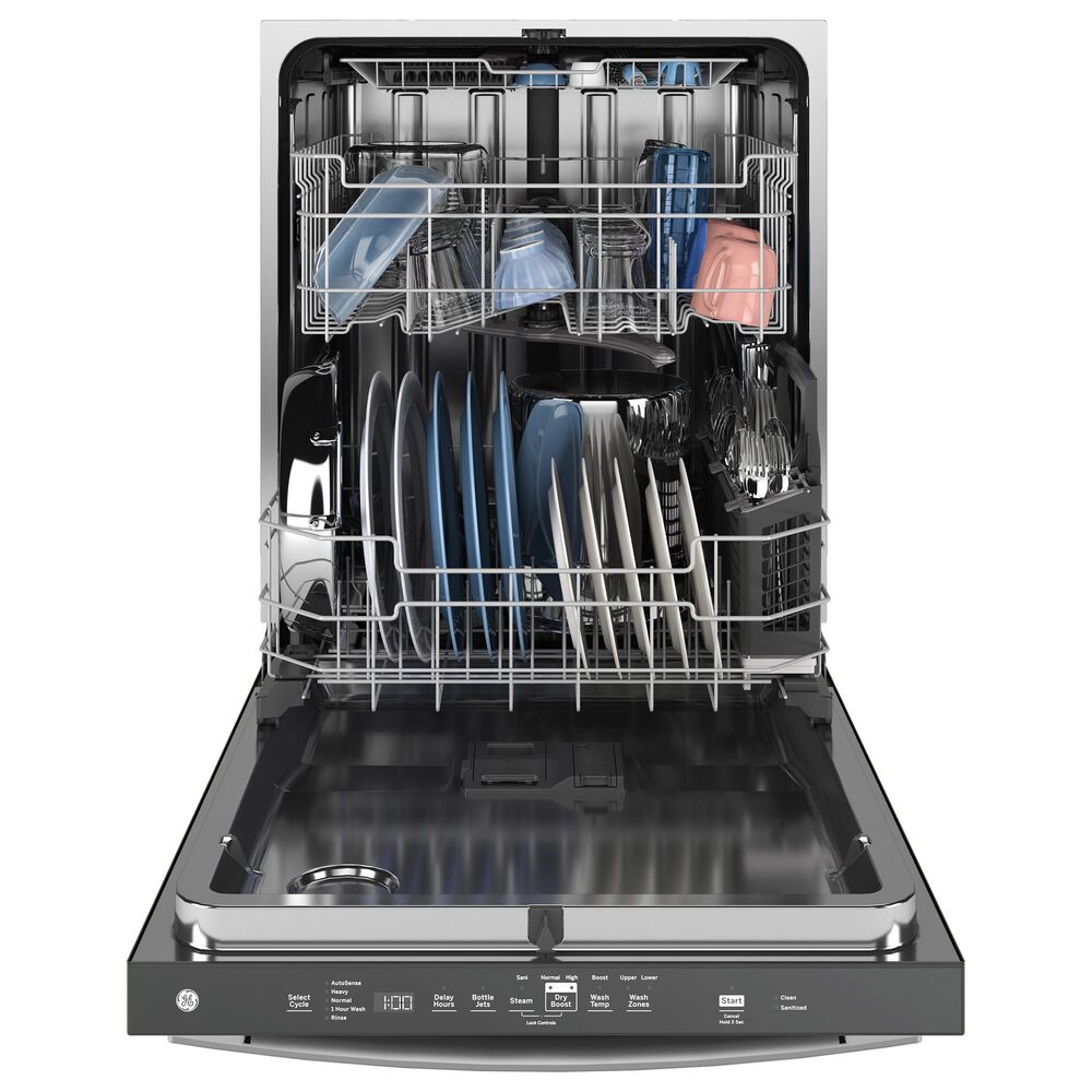 GE Appliances 2-Piece Kitchen Package with 22.1 Cu. Ft. French-Door Refrigerator and Rounded Handle Dishwasher in Fingerprint Resistant Stainless, , large
