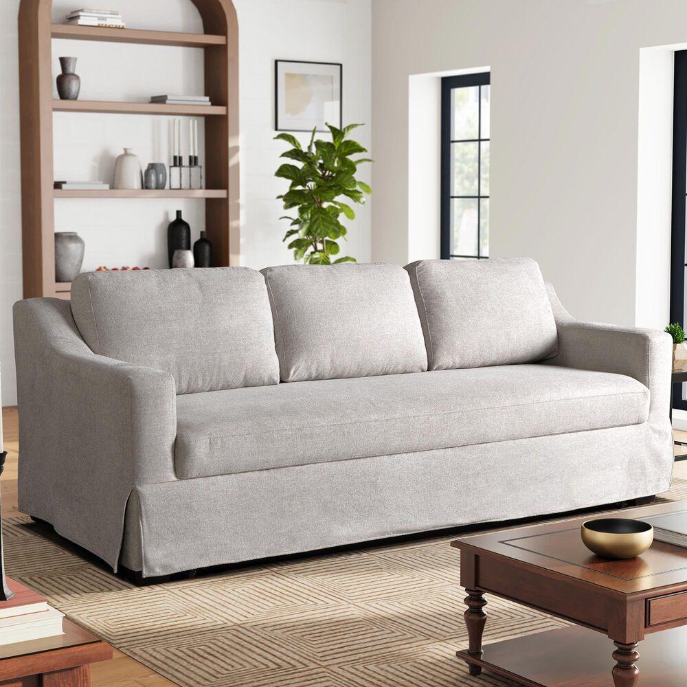 Lifestyle Solutions Haddington Stationary Sleeper Sofa in Linen, , large