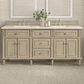 James Martin Vanities Lorelai 72" Double Vanity in Whitewashed Oak with 3 cm Eternal Marfil Quartz Top, , large