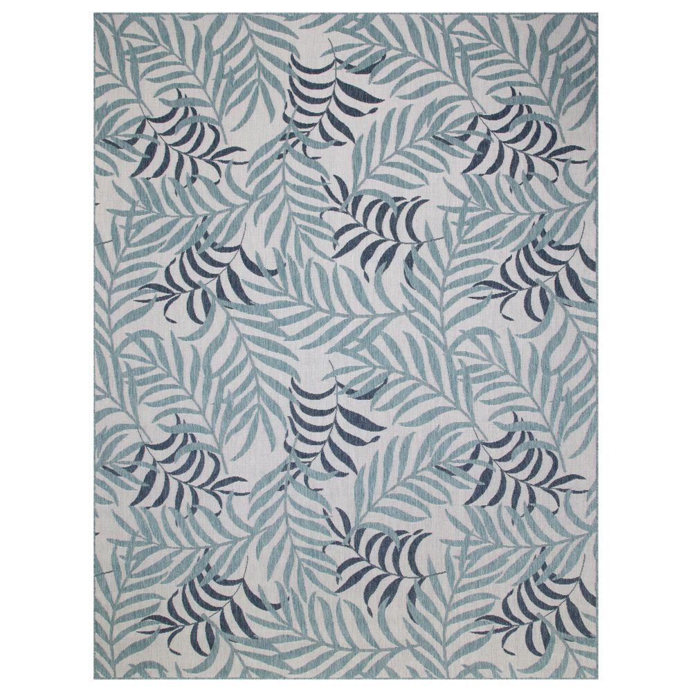 Nourison Garden Oasis Nature Blue 8&#39; x 10&#39; Indoor/Outdoor Area Rug, , large