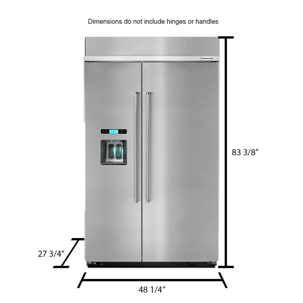 KitchenAid 29.5 Cu. Ft. 48" Wide BuiltIn Side by Side Refrigerator in