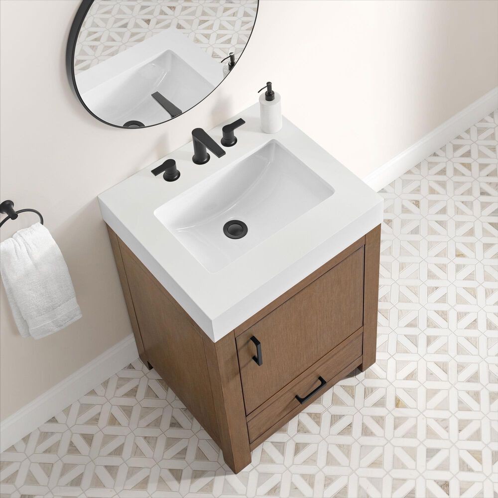 37B Alanya 24" Single Bathroom Vanity in Walnut Drift with White Composite Stone Top, , large