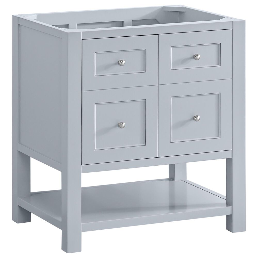 James Martin Vanities Breckenridge 30&quot; Single Bathroom Vanity in Serenity Blue with 3 cm Parisien Bleu Quartz Top and Rectangular Sink, , large