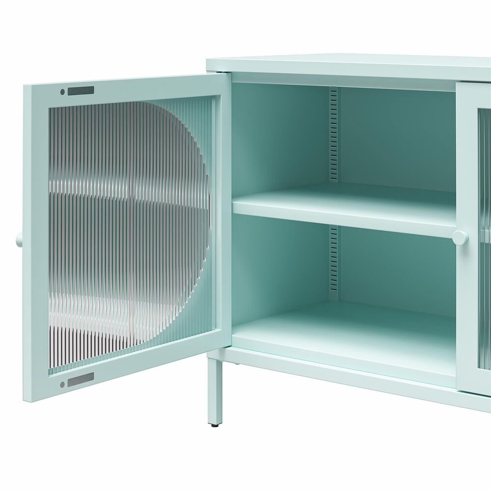 DHP Luna Wide 2-Door Accent Cabinet with Fluted Glass in Sky Blue, , large
