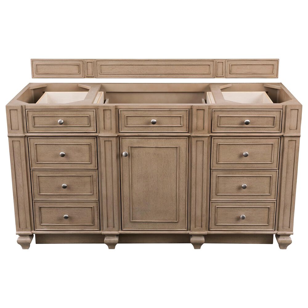 James Martin Bristol 60" Single Bathroom Vanity Cabinet in White Washed Walnut, , large