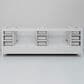 Lexora Home Jacques 84" Double Bathroom Vanity in White with 2 cm White Quartz Top and Rectangular Sinks, , large